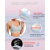 imageRUNNING GIRL High Impact Sports Bras for WomenSquare Neck High Support Bra Moulded Cup Racerback Workout BraAicy Grey