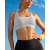 imageRUNNING GIRL High Impact Sports Bras for WomenSquare Neck High Support Bra Moulded Cup Racerback Workout BraAicy Grey