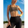 imageRUNNING GIRL High Impact Sports Bras for WomenSquare Neck High Support Bra Moulded Cup Racerback Workout BraAoak Brown
