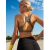 imageRUNNING GIRL High Impact Sports Bras for WomenSquare Neck High Support Bra Moulded Cup Racerback Workout BraAoak Brown