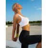imageRUNNING GIRL High Impact Sports Bras for WomenSquare Neck High Support Bra Moulded Cup Racerback Workout BraAwhite