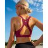 imageRUNNING GIRL High Impact Sports Bras for WomenSquare Neck High Support Bra Moulded Cup Racerback Workout BraAwinedred