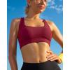 imageRUNNING GIRL High Impact Sports Bras for WomenSquare Neck High Support Bra Moulded Cup Racerback Workout BraAwinedred