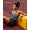 imageRUNNING GIRL High Impact Sports Bras for WomenSquare Neck High Support Bra Moulded Cup Racerback Workout BraBash Green