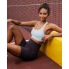imageRUNNING GIRL High Impact Sports Bras for WomenSquare Neck High Support Bra Moulded Cup Racerback Workout BraBicy Grey