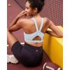 imageRUNNING GIRL High Impact Sports Bras for WomenSquare Neck High Support Bra Moulded Cup Racerback Workout BraBicy Grey