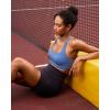 imageRUNNING GIRL High Impact Sports Bras for WomenSquare Neck High Support Bra Moulded Cup Racerback Workout BraBlight Blue