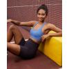 imageRUNNING GIRL High Impact Sports Bras for WomenSquare Neck High Support Bra Moulded Cup Racerback Workout BraBlight Blue