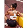 imageRUNNING GIRL High Impact Sports Bras for WomenSquare Neck High Support Bra Moulded Cup Racerback Workout BraBwhite