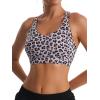 imageRUNNING GIRL High Impact Sports Bras for WomenSquare Neck High Support Bra Moulded Cup Racerback Workout BraYpink Leopard