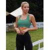 imageRUNNING GIRL High Impact Sports Bras for WomenSquare Neck High Support Bra Moulded Cup Racerback Workout BraZgreen