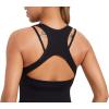 imageRUNNING GIRL Workout Tank Tops with Built in Bras for WomenCompression Shirt Strappy Back Athletic Yoga TopsAblack