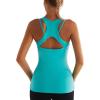 imageRUNNING GIRL Workout Tank Tops with Built in Bras for WomenCompression Shirt Strappy Back Athletic Yoga TopsAelectric Green