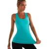 imageRUNNING GIRL Workout Tank Tops with Built in Bras for WomenCompression Shirt Strappy Back Athletic Yoga TopsAelectric Green