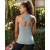 imageRUNNING GIRL Workout Tank Tops with Built in Bras for WomenCompression Shirt Strappy Back Athletic Yoga TopsAice Grey