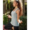 imageRUNNING GIRL Workout Tank Tops with Built in Bras for WomenCompression Shirt Strappy Back Athletic Yoga TopsAice Grey