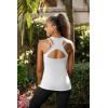imageRUNNING GIRL Workout Tank Tops with Built in Bras for WomenCompression Shirt Strappy Back Athletic Yoga TopsAwhite