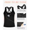 imageRUNNING GIRL Workout Tank Tops with Built in Bras for WomenCompression Shirt Strappy Back Athletic Yoga TopsDblack