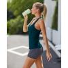 imageRUNNING GIRL Workout Tank Tops with Built in Bras for WomenCompression Shirt Strappy Back Athletic Yoga TopsDdark Green