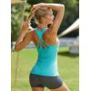 imageRUNNING GIRL Workout Tank Tops with Built in Bras for WomenCompression Shirt Strappy Back Athletic Yoga TopsDelectric Green
