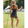 imageRUNNING GIRL Workout Tank Tops with Built in Bras for WomenCompression Shirt Strappy Back Athletic Yoga TopsDgrey