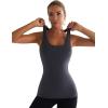 imageRUNNING GIRL Workout Tank Tops with Built in Bras for WomenCompression Shirt Strappy Back Athletic Yoga TopsDgrey