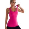 imageRUNNING GIRL Workout Tank Tops with Built in Bras for WomenCompression Shirt Strappy Back Athletic Yoga TopsDhot Pink