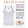 imageRUNNING GIRL Workout Tank Tops with Built in Bras for WomenCompression Shirt Strappy Back Athletic Yoga TopsDwhite