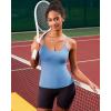imageRUNNING GIRL Workout Tank Tops with Built in Bras for WomenCompression Shirt Strappy Back Athletic Yoga TopsYblue