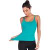 imageRUNNING GIRL Yoga Tank Tops for Women Built in Shelf Bra BC Cups Strappy Back Activewear Workout Compression TopsCacyan Blue