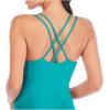 imageRUNNING GIRL Yoga Tank Tops for Women Built in Shelf Bra BC Cups Strappy Back Activewear Workout Compression TopsCacyan Blue