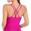 imageRUNNING GIRL Yoga Tank Tops for Women Built in Shelf Bra BC Cups Strappy Back Activewear Workout Compression TopsCamagenta Purple