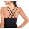 imageRUNNING GIRL Yoga Tank Tops for Women Built in Shelf Bra BC Cups Strappy Back Activewear Workout Compression TopsCblack