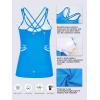 imageRUNNING GIRL Yoga Tank Tops for Women Built in Shelf Bra BC Cups Strappy Back Activewear Workout Compression TopsCbright Blue