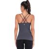 imageRUNNING GIRL Yoga Tank Tops for Women Built in Shelf Bra BC Cups Strappy Back Activewear Workout Compression TopsCgrey