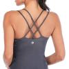 imageRUNNING GIRL Yoga Tank Tops for Women Built in Shelf Bra BC Cups Strappy Back Activewear Workout Compression TopsCgrey