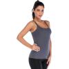 imageRUNNING GIRL Yoga Tank Tops for Women Built in Shelf Bra BC Cups Strappy Back Activewear Workout Compression TopsCgrey