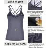 imageRUNNING GIRL Yoga Tank Tops for Women Built in Shelf Bra BC Cups Strappy Back Activewear Workout Compression TopsCgrey