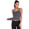 imageRUNNING GIRL Yoga Tank Tops for Women Built in Shelf Bra BC Cups Strappy Back Activewear Workout Compression TopsCgrey