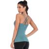imageRUNNING GIRL Yoga Tank Tops for Women Built in Shelf Bra BC Cups Strappy Back Activewear Workout Compression TopsCice Bule