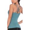 imageRUNNING GIRL Yoga Tank Tops for Women Built in Shelf Bra BC Cups Strappy Back Activewear Workout Compression TopsCice Bule