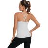 imageRUNNING GIRL Yoga Tank Tops for Women Built in Shelf Bra BC Cups Strappy Back Activewear Workout Compression TopsCice Grey