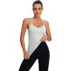 imageRUNNING GIRL Yoga Tank Tops for Women Built in Shelf Bra BC Cups Strappy Back Activewear Workout Compression TopsCice Grey