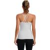 imageRUNNING GIRL Yoga Tank Tops for Women Built in Shelf Bra BC Cups Strappy Back Activewear Workout Compression TopsCice Grey