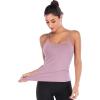imageRUNNING GIRL Yoga Tank Tops for Women Built in Shelf Bra BC Cups Strappy Back Activewear Workout Compression TopsCpurple