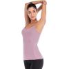 imageRUNNING GIRL Yoga Tank Tops for Women Built in Shelf Bra BC Cups Strappy Back Activewear Workout Compression TopsCpurple