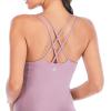 imageRUNNING GIRL Yoga Tank Tops for Women Built in Shelf Bra BC Cups Strappy Back Activewear Workout Compression TopsCpurple