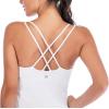 imageRUNNING GIRL Yoga Tank Tops for Women Built in Shelf Bra BC Cups Strappy Back Activewear Workout Compression TopsCwhite