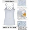 imageRUNNING GIRL Yoga Tank Tops for Women Built in Shelf Bra BC Cups Strappy Back Activewear Workout Compression TopsCwhite