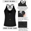imageRUNNING GIRL Yoga Tank Tops for Women Built in Shelf Bra BC Cups Strappy Back Activewear Workout Compression TopsDblack